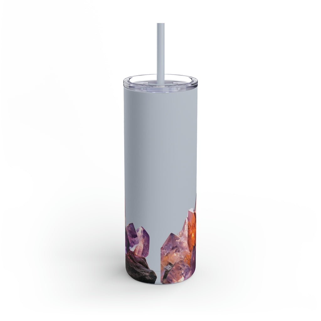 Ametrine Crystal Birthstone Skinny Matte Yoga Workout Tumbler