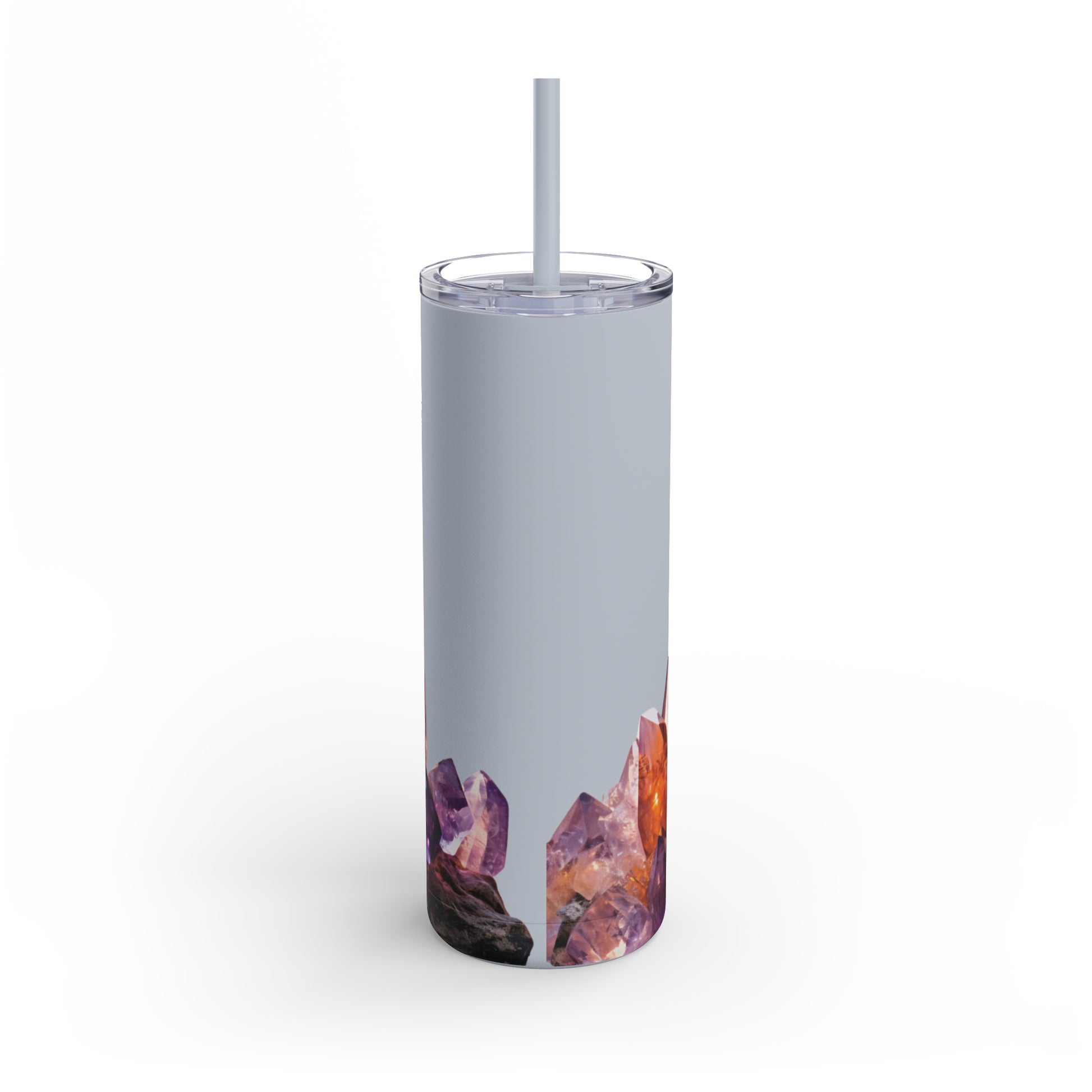 Ametrine Crystal Birthstone Skinny Matte Yoga Workout Tumbler