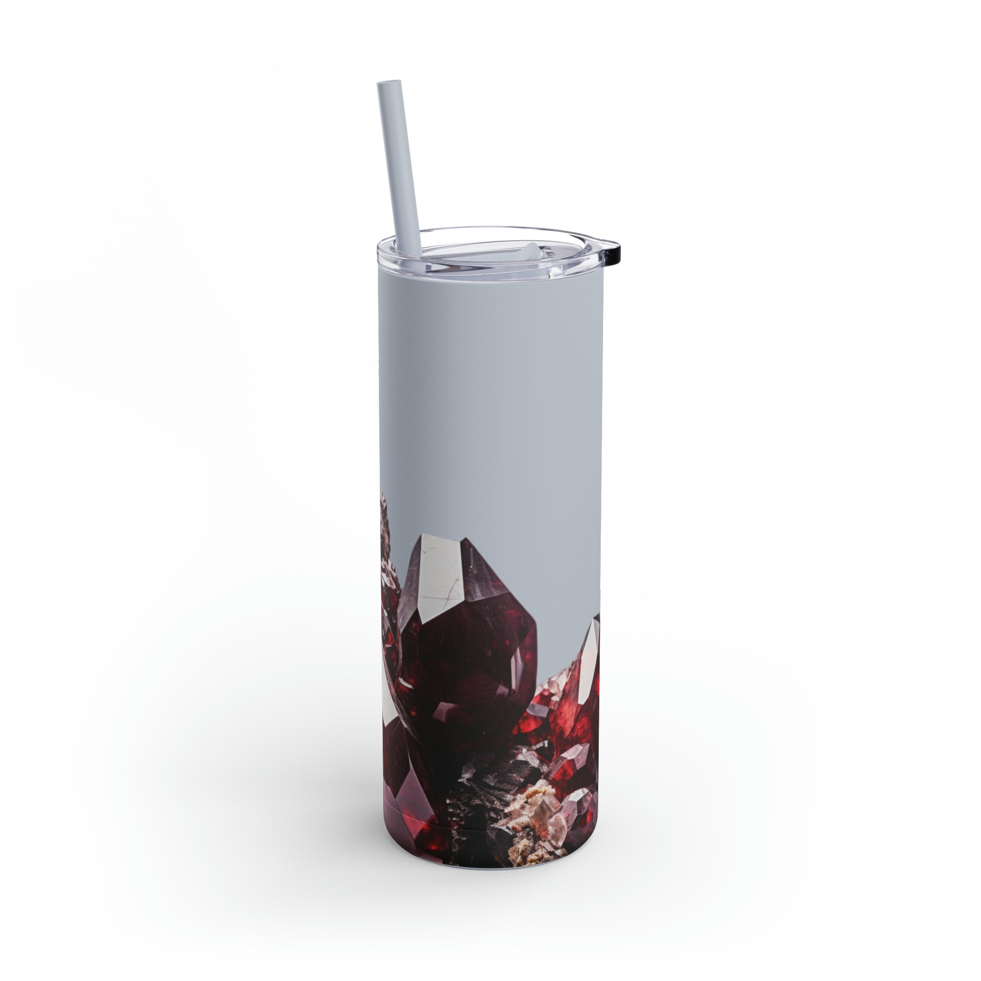 Garnet Crystal Birthstone Skinny Matte Yoga Workout Tumbler