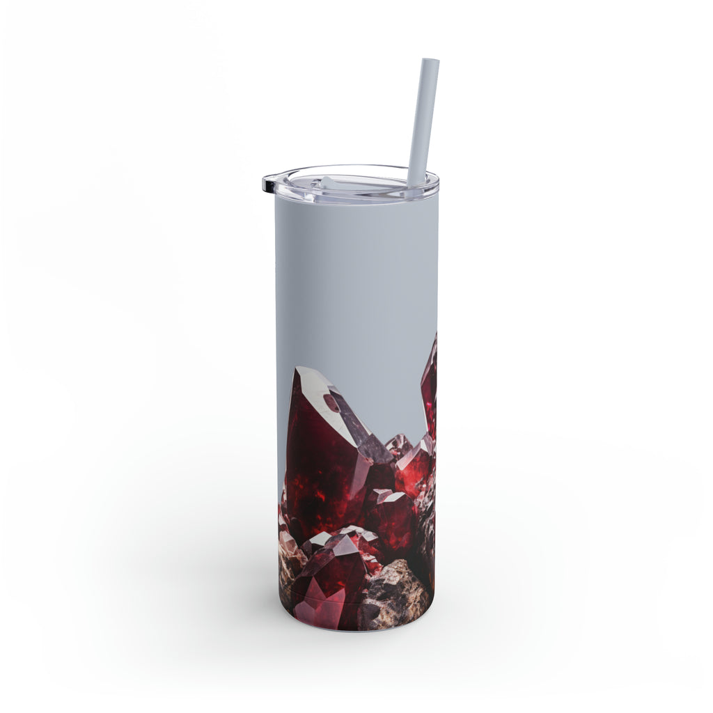 Garnet Crystal Birthstone Skinny Matte Yoga Workout Tumbler