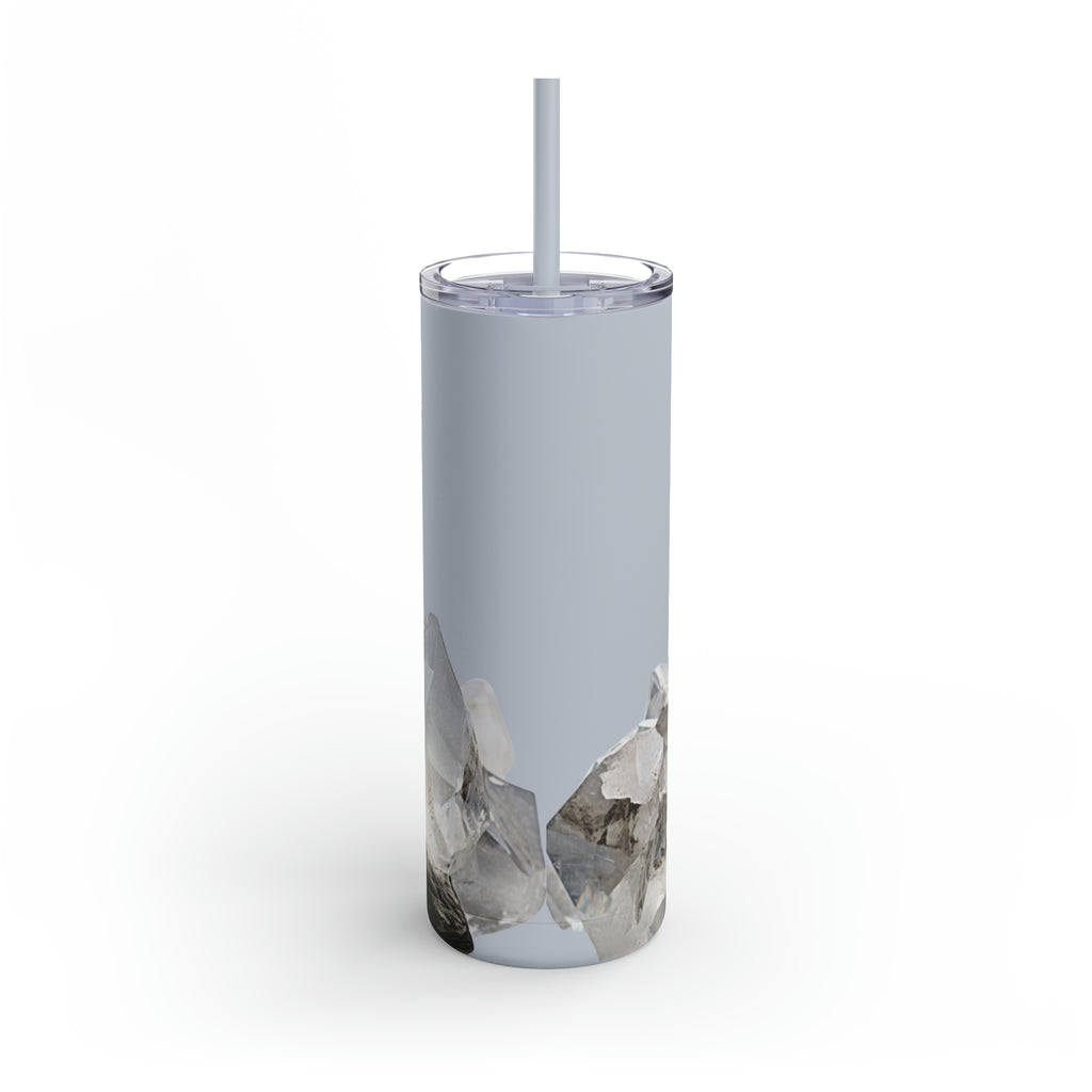 Herkimer Diamond Crystal Birthstone Skinny Matte Yoga Workout Tumbler
