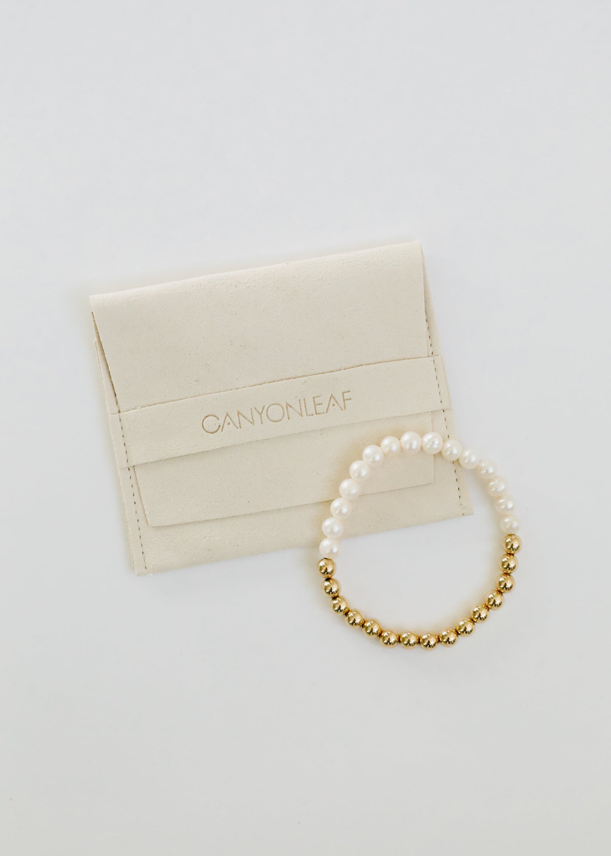 Pearl : 14k Gold Filled Sun + Moon || Stretch Bracelets