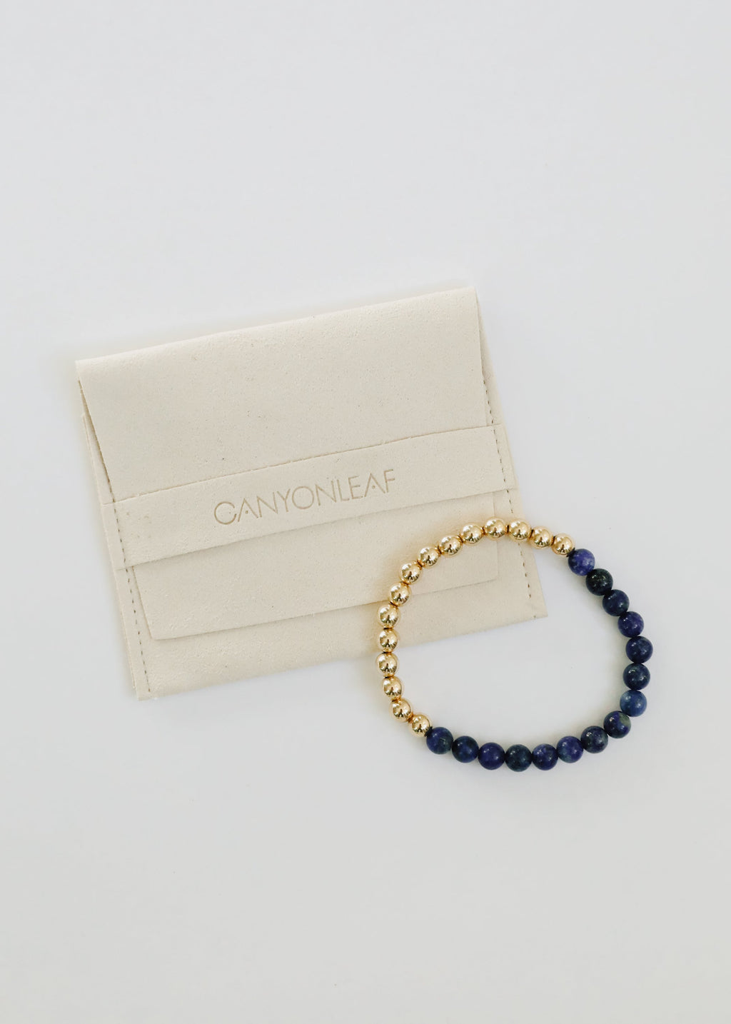 Lapis Lazuli : 14k Gold Filled Beaded Sun + Moon || Stretch Bracelets
