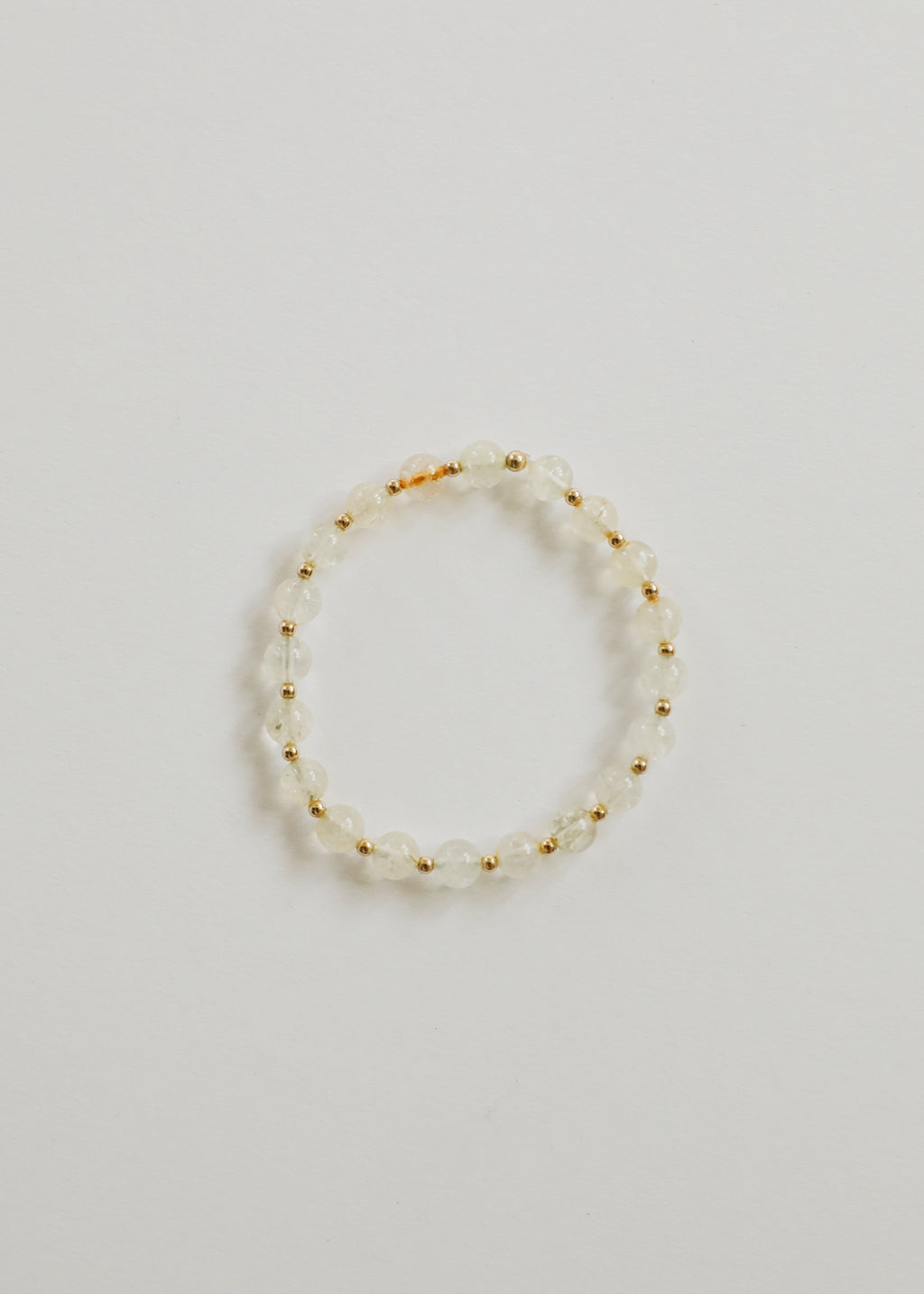 Citrine Gemstone + 14K Gold Filled Beaded Stretch Bracelet