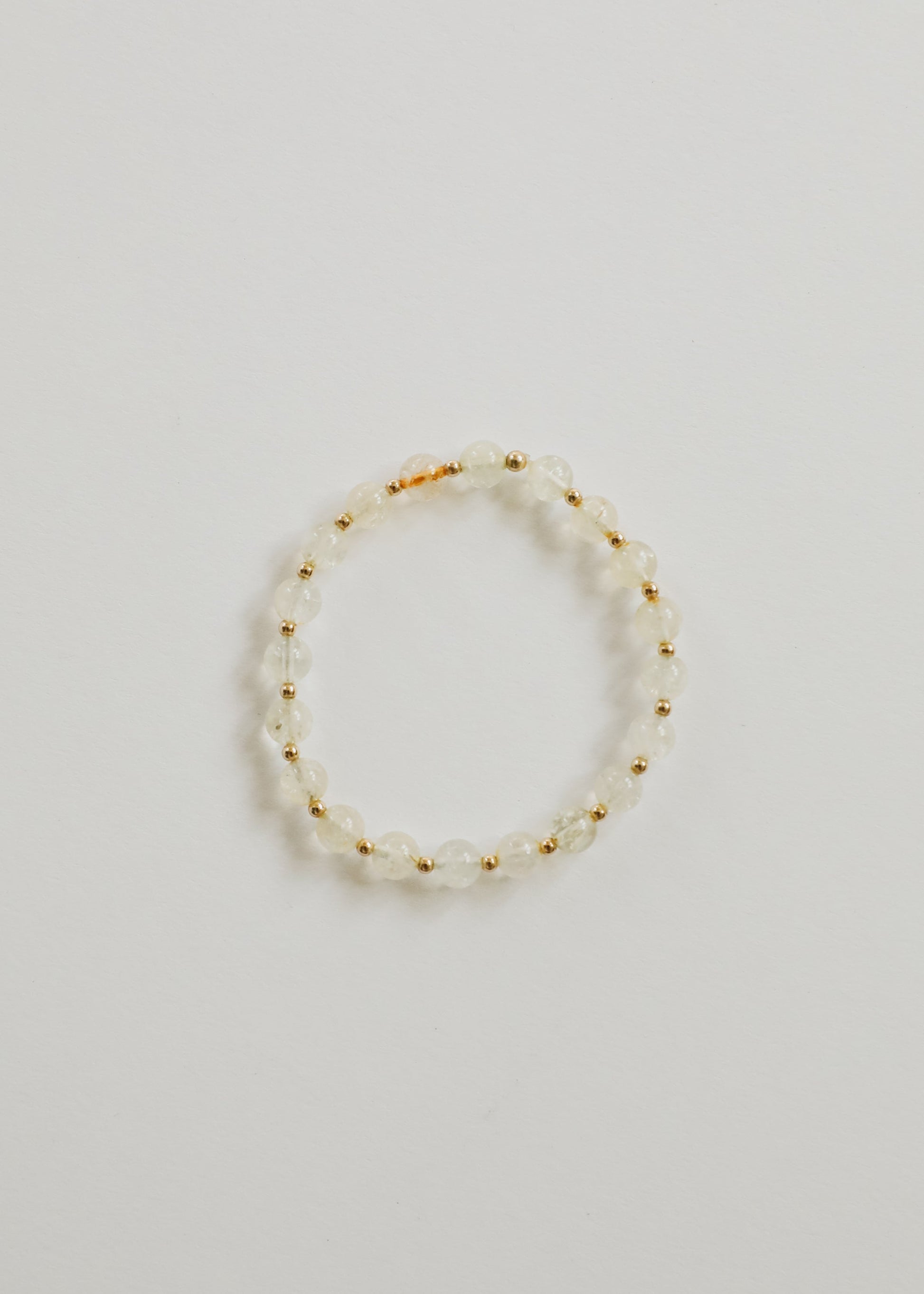 Citrine Gemstone + 14K Gold Filled Beaded Stretch Bracelet