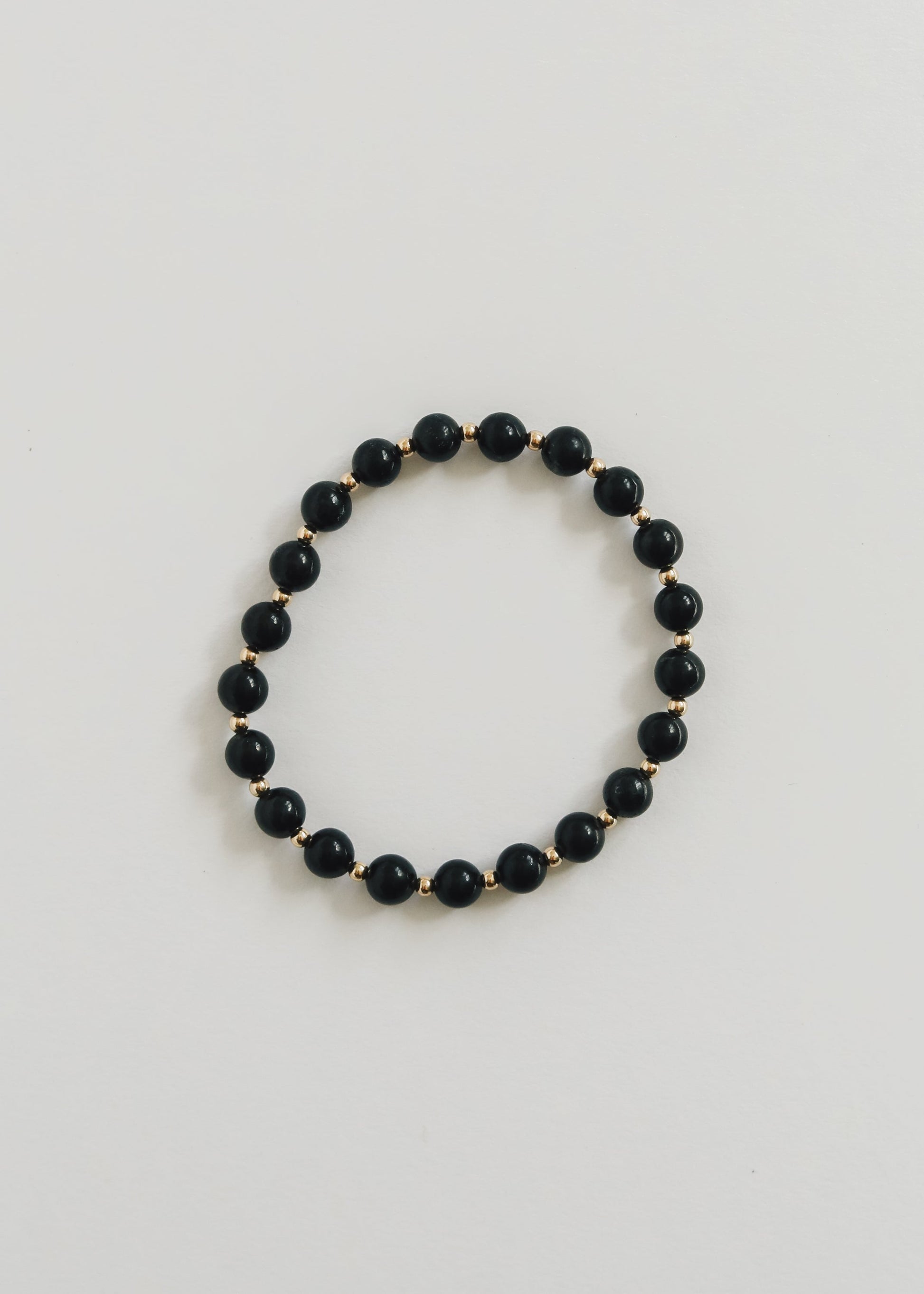 Shungite : 14k Gold Filled Sun + Moon || Stretch Bracelets