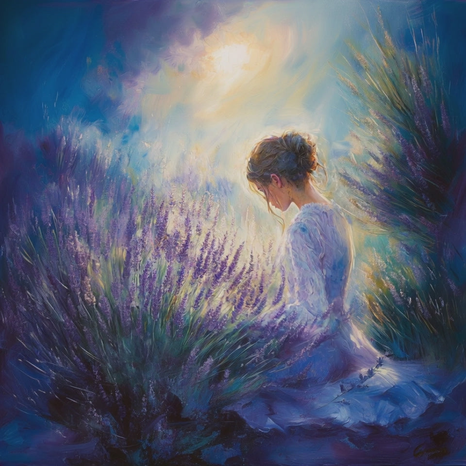 Lavender Sanctuary Garden Flag - "Our Home is Protected by Love, Light & Color"